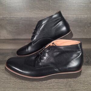 Zanzara Black Leather Ankle Boots Men's 12 ZK540S62